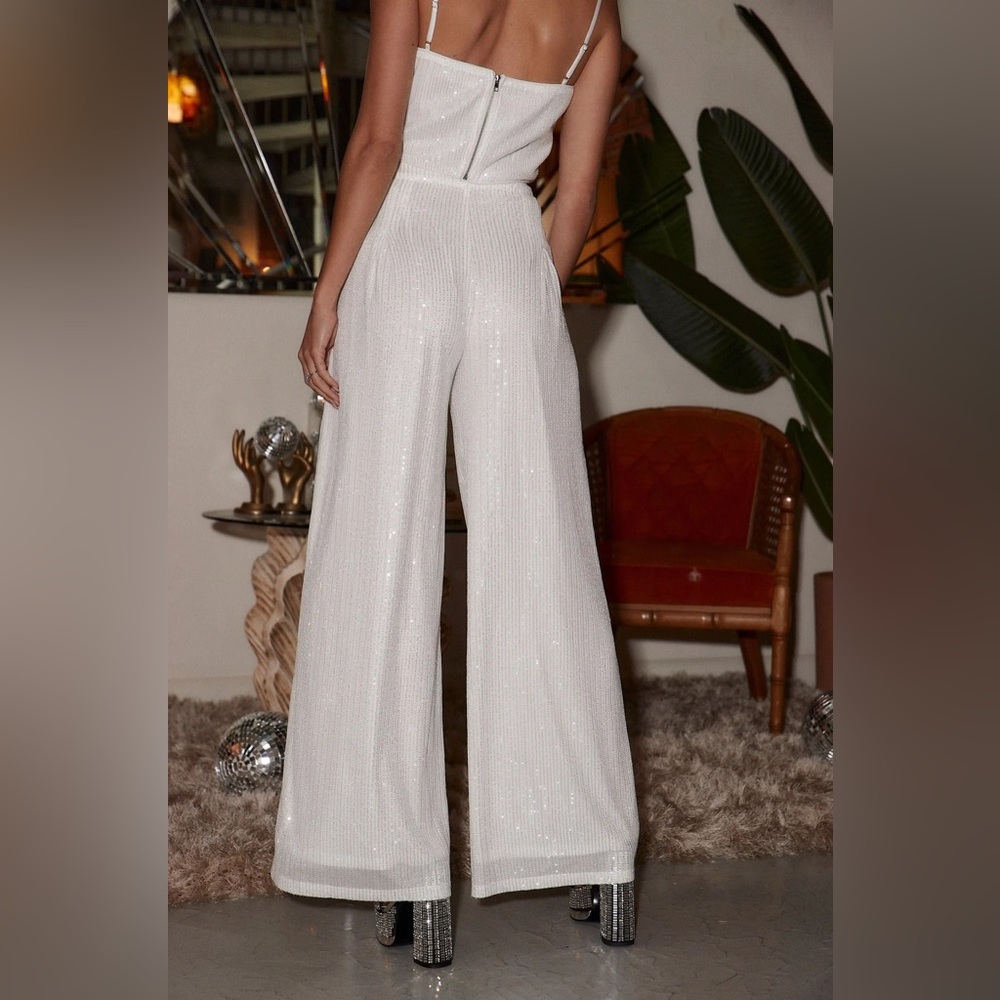 12th Tribe Soiree White Sequin Pants - NWT